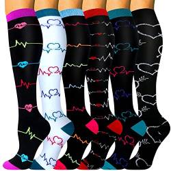 Campsnail 6 Paar Kompressionsstrümpfe für Damen und Herren Kompressionssocken Compression Socks Stützstrümpfe Fußballsocken für Laufen von Campsnail