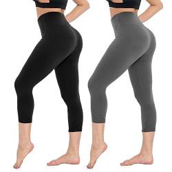 Campsnail Capri Leggings Damen 3/4 Leggins High Waist Blickdicht Yoga Sporthose von Campsnail