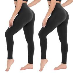 CAMPSNAIL 2er Pack Leggings Damen- High Waist Leggins Slim Fit Angenehm Weiche Elastische Blickdicht Sportleggings mit Bauchkontrolle von CAMPSNAIL