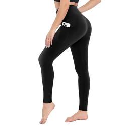 Campsnail Leggings für Damen mit Taschen High Waist Blickdicht Leggins Schwarz Treggins Sportleggins Yogaleggings für Sport, Freizeit, Fitness(Schwarz-Taschen, S/M,(DE 34-40)) von Campsnail