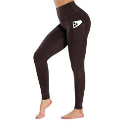 Campsnail Sport Leggings Damen mit Tasche High Waist Sporthose Blickdicht Yogahose Push Up Slim Fit Fitnesshose Laufhose für Gym Sport Yoga(Kaffee, S) von Campsnail