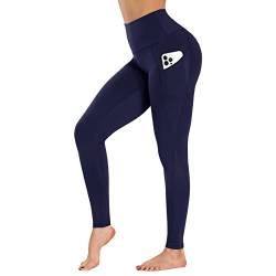 Campsnail Sport Leggings Damen mit Tasche High Waist Sporthose Blickdicht Yogahose Push Up Slim Fit Fitnesshose Laufhose für Gym Sport Yoga(Navy, L) von Campsnail