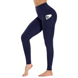 Campsnail Sport Leggings Damen mit Tasche High Waist Sporthose Blickdicht Yogahose Push Up Slim Fit Fitnesshose Laufhose für Gym Sport Yoga(Navy, XXL) von Campsnail