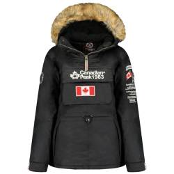 Canadian Peak Banapeak_Lady - Women's Comfortable Autumn Winter Warm Mid Thick Parka - Fine Coat Fake Fur Hood - Windbreaker Jacket - Elegant Women (Black XXL) von Canadian Peak