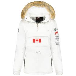 Canadian Peak Banapeak_Lady - Women's Comfortable Autumn Winter Warm Mid Thick Parka - Fine Coat Fake Fur Hood - Windbreaker Jacket - Elegant Women (White S) von Canadian Peak