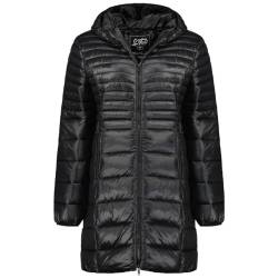 Canadian Peak Bodeak_Lady - Women's Comfortable Autumn Winter Warm Mid Thick Parka - Fine Coat Fake Fur Hood - Windbreaker Jacket - Elegant Women (Black XXL) von Canadian Peak