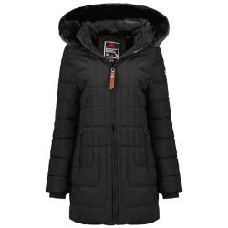 Canadian Peak Braceleak_Lady - Women's Comfortable Autumn Winter Warm Mid Thick Parka - Fine Coat Fake Fur Hood - Windbreaker Jacket - Elegant Women (Black XL) von Canadian Peak