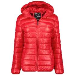 Canadian Peak Colombiana_Hood_Lady - Women's Comfortable Autumn Winter Warm Mid Thick Parka - Fine Coat Fake Fur Hood - Windbreaker Jacket - Elegant Women (Red M) von Canadian Peak