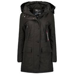 Canadian Peak Corteak_Lady - Women's Comfortable Autumn Winter Warm Mid Thick Parka - Fine Coat Fake Fur Hood - Windbreaker Jacket - Elegant Women (Black XL) von Canadian Peak