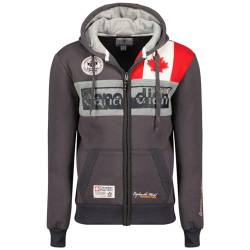 Canadian Peak Flashy_Men - Men's Zip Pocket Hoodie - Sweatshirt Sweater Logo Long Sleeve Warm - Men's Spring Summer Fall Winter Season (Dark Grey XL) von Canadian Peak