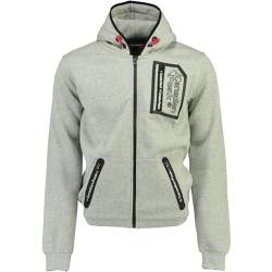 Canadian Peak Fonaldo_Men - Men's Zip Pocket Hoodie - Sweatshirt Sweater Logo Long Sleeve Warm - Men's Spring Summer Fall Winter Season (Light Grey 3XL) von Canadian Peak