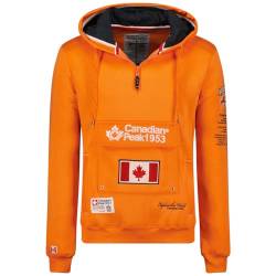 Canadian Peak Galapagos_Men - Men's Zip Pocket Hoodie - Sweatshirt Sweater Logo Long Sleeve Warm - Men's Spring Summer Fall Winter Season (Lightning Orange XXL) von Canadian Peak