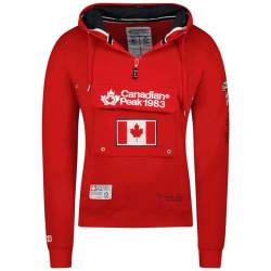Canadian Peak Galapagos_Men - Men's Zip Pocket Hoodie - Sweatshirt Sweater Logo Long Sleeve Warm - Men's Spring Summer Fall Winter Season (Red M) von Canadian Peak