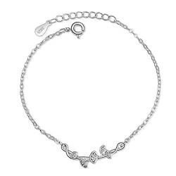 Canarea 1 Pcs armband Damen Silber 925 Einfache süße Ginkgo Blatt Blumen Mode Charm-Armreif Armbänder Einstellbar von Canarea