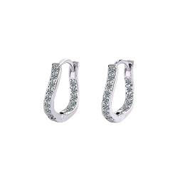 Canarea 2 Paar Damen Ohrringe Silber 925 Creolen, mit Zirkonia Bling Studs Glitzer Hoop Ohrstecker,für Frau/Freundin von Canarea