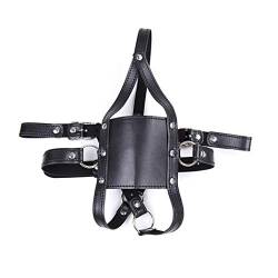 Canarea Knebel Mund harness Kopf Geschirr Maske mit Ball Gag Silikon Mundknebel sex sm Bondage Feseln fetisch cosplay sexspielzeug Für Anfänger Paare Verstellbar (Schwarz) von Canarea