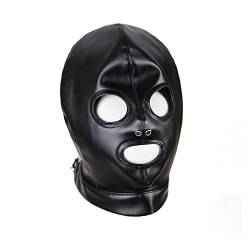 Canarea Kopfmaske Augenmaske Damen Herren Latex sm Bondage Fetisch mit Öffnungen für Mund und Augen Sex Spielzeug Fetisch Für Anfänger Paare, Schwarz von Canarea