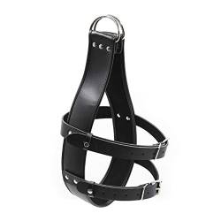 Kopfmaske Augenmaske kopfgeschirre HArness Bondage sex sm Erotik Damen Herren Leder Fetisch-Maske Sex Spielzeug Cosplay Rollenspiel Nachtclub Kopf Kostüm Für Anfänger Paare Schwarz Einstellbar von Canarea