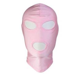 Kopfmaske Augenmaske sm Sex Erotik Bondage Fetisch mit Öffnungen für Mund und Augen Sex Spielzeug Fesseln Für Anfänger Paare,Damen Herren Elastisches Tuch,Pink (Style-C) von Canarea