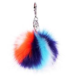 Schlüsselanhänger plüsch Ball Taschenanhänger Bommel Keychain Elegant Plüsch-Kugel Auto-Anhänger Pompom Weich Schlüsselring Multi-Farbe Handtasche Dekor als Geschenke von Canarea