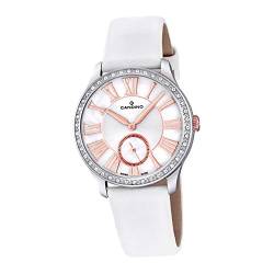 Candino Armband-Uhr Damen C4596/1 Fashion Analog Quarz Leder Uhr weiß D2UC4596/1 EIN Geschenk zu Weihnachten, Geburtstag, Valentinstag für die Frau von Candino