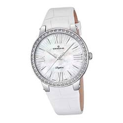 Candino Armband-Uhr Damen C4597/1 Fashion Analog Quarz Leder Uhr weiß D2UC4597/1 EIN Geschenk zu Weihnachten, Geburtstag, Valentinstag für die Frau von Candino