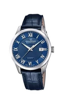 Candino Uhr Für Herren C4710/C Couple Classic Silber Edelstahl Case BlauLeder Band von Candino