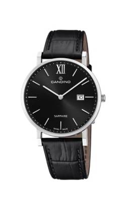 Candino Uhr Für Herren C4724/3 Couple Classic Silber Edelstahl Case SchwarzLeder Band von Candino