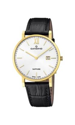 Candino Uhr Für Herren C4726/1 Couple Classic Gold Edelstahl Case SchwarzLeder Band von Candino