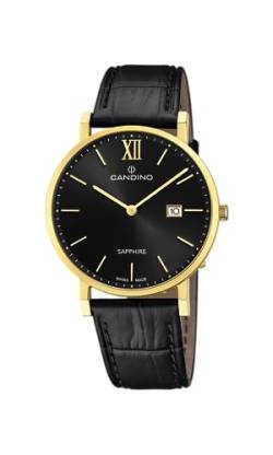 Candino Uhr Für Herren C4726/3 Couple Classic Gold Edelstahl Case SchwarzLeder Band von Candino