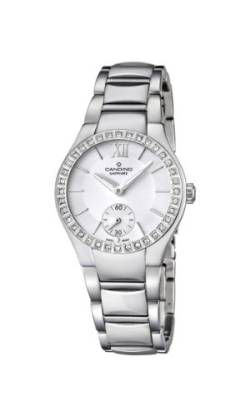 Candino Women'Quarz-Uhr mit weißem Zifferblatt Analog-Anzeige und Silber-Edelstahl-Armband C4537/1 von Candino