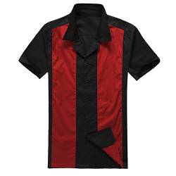 Candow Look Herren Freizeit Hemd Rot&Schwarz Retro Shirt (XXX-Large) von Candow Look