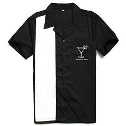 Candow Look Men Cotton Embroidery Two Tone Shirts Black&White Martini von Candow Look