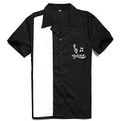 Candow Look Men Cotton Embroidery Two Tone Shirts Black&White Rock n roll von Candow Look