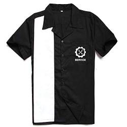 Candow Look Men Cotton Embroidery Two Tone Shirts Black&White Service von Candow Look