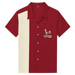 Candow Look Men Cotton Embroidery Two Tone Shirts Maroon&Ivory von Candow Look