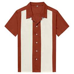 Candow Look Men's Two Tone Workshirts Short Sleeve Casual Shirt(2XL,Sienna+Ivory) von Candow Look