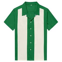 Candow Look Men's Two Tone Workshirts Short Sleeve Casual Shirt(XL,sea Green+Ivory) von Candow Look