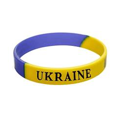 Candy101 Ukraine Armband Unisex - 1 Stücke 2022 Ukrainisches Sport Silikon Fahne Flagge Armbänder Armreif Ukrainische Silikonarmband Geschenk (1 PC) von Candy101