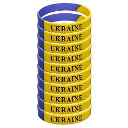 Candy101 Ukraine Armband Unisex - 10 Stücke 2022 Ukrainisches Sport Silikon Armband Fahne Flagge Ukraine Armbänder Sport Armreif Ukrainische Silikonarmband Geschenk (10 PCs) von Candy101