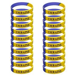 Candy101 Ukraine Armband Unisex - 20 Stücke 2022 Ukrainisches Sport Silikon Armband Fahne Flagge Ukraine Armbänder Sport Armreif Ukrainische Silikonarmband Geschenk (20 PCs) von Candy101