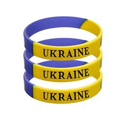 Candy101 Ukraine Armband Unisex - 3 Stücke 2022 Ukrainisches Sport Silikon Armband Fahne Flagge Ukraine Armbänder Sport Armreif Ukrainische Silikonarmband Geschenk (3 PCs) von Candy101
