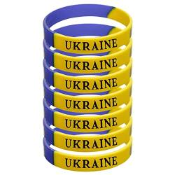Candy101 Ukraine Armband Unisex - 7 Stücke 2022 Ukrainisches Sport Silikon Armband Fahne Flagge Ukraine Armbänder Sport Armreif Ukrainische Silikonarmband Geschenk (7 PCs) von Candy101
