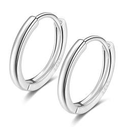 Creolen Silber 925 Damen Herren 12mm Ohrringe Klein Klappcreolen Knorpel Helix Ohrpiercing Einfach Kreolen Huggie Hoops Earrings Frauen von Candyfancy