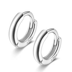 Creolen Silber 925 Damen Herren 7mm Ohrringe Klein Klappcreolen Knorpel Helix Ohrpiercing Einfach Kreolen Huggie Hoops Earrings Frauen von Candyfancy