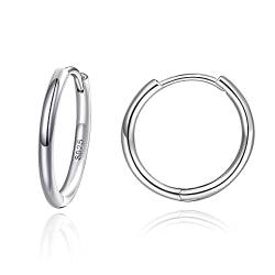 Creolen Silber Damen klein 925 18MM echte silbercreolen hoops ohrringe Männer von Candyfancy