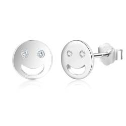 Ohrstecker Ohrringe Silber 925 Smile für Damen Mädchen Kinder Ohrstecker Kleine von Candyfancy