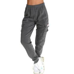 Candygirls Damen Hose Thermo Jogging Trainingshose Sporthose Reißverschluss Fitness Taschen Sport 41207 (DE/NL/SE/PL, Alphanumerisch, L, Regular, Regular, Grau) von Candygirls