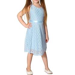 Candygirls Kleid Mädchen Prinzessin Hochzeit Herz Spitze festlich Geburtstag Party Sonntag T202 (as3, Numeric, Numeric_152, Regular, Blau) von Candygirls