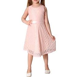 Candygirls Kleid Mädchen Prinzessin Hochzeit Herz Spitze festlich Geburtstag Party Sonntag T202 (as3, Numeric, Numeric_152, Regular, Lachs) von Candygirls